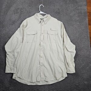 Outdoor Life XXL Fishing Shirt Long Sleeve Button Up‎ Beige Travel